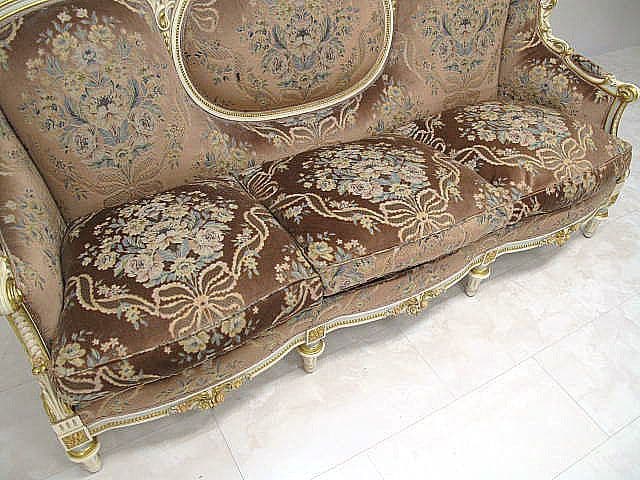 マリオ・コルチャゴ（フラテリ・オリッジ） 3人掛けソファ ロココ様式 金華山張地