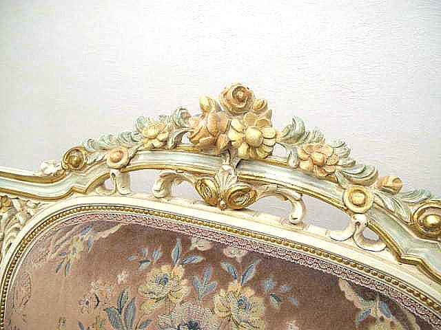 マリオ・コルチャゴ（フラテリ・オリッジ） 3人掛けソファ ロココ様式 金華山張地