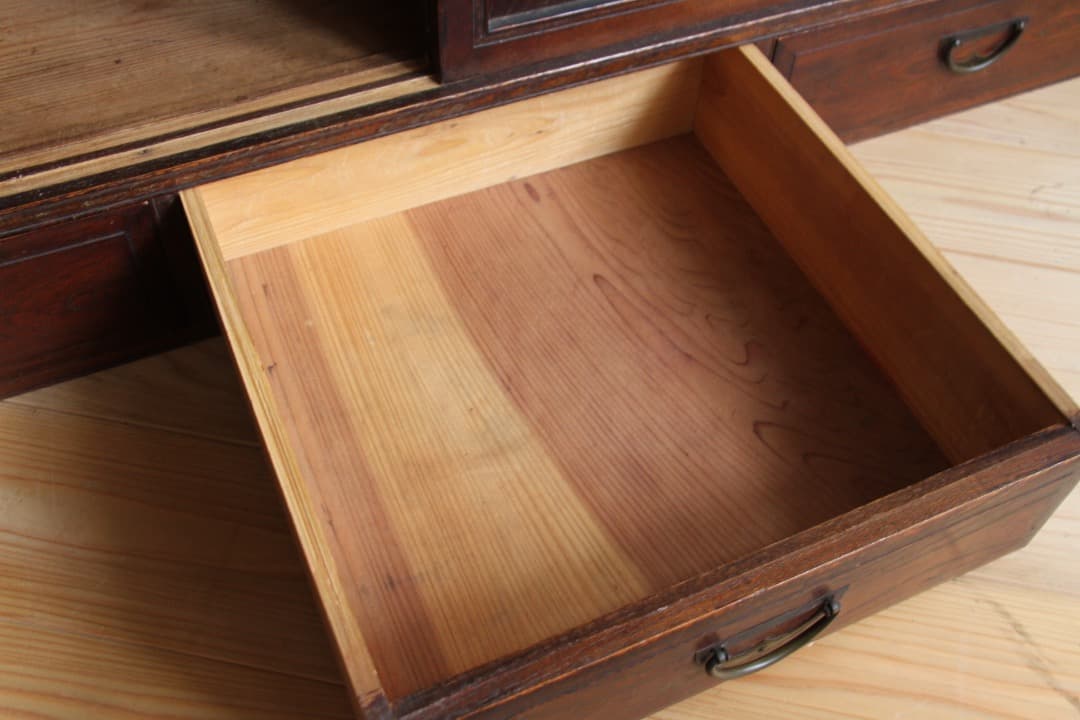 収納棚　本棚　引戸　引き出し　古道具　古家具　ビンテージ　アンティーク　レトロ