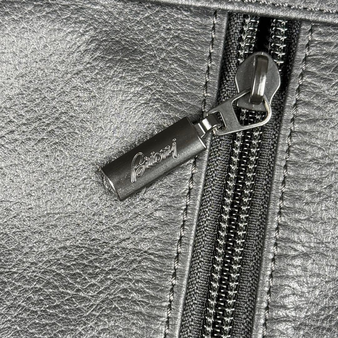 【希少】Brioni ブリオーニ ガーメントバッグ レザー ロゴ 刺繍 ブラック