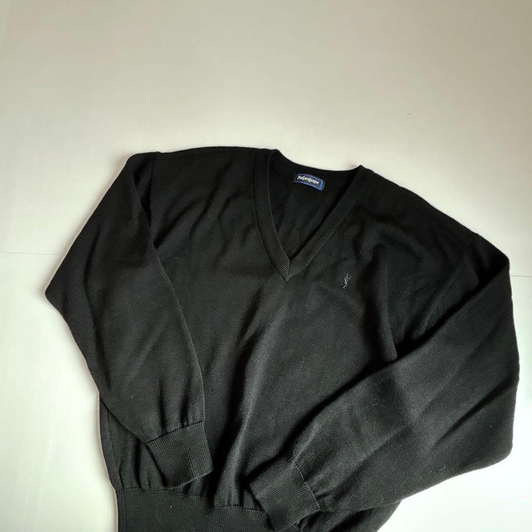 ヴィンテージ 当時物 YSL イヴサンローラン Vネック ニットプルオーバー