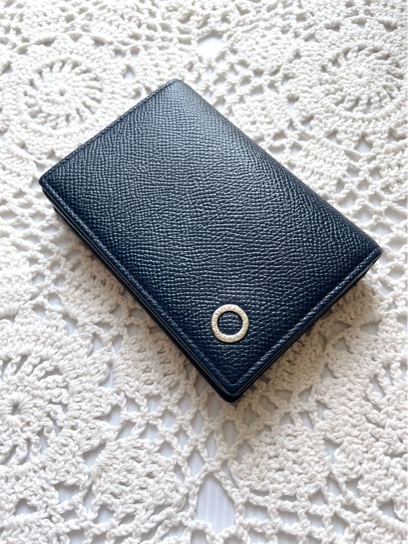 極美品　BVLGARI ブルガリ.マン　ネイビー カードホルダー　RFID搭載