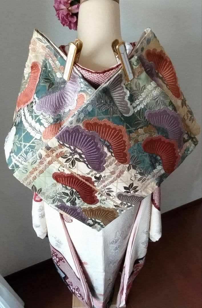 439.極上の総絞り　振袖7点セット 正絹　フルセット　成人式　ダークな苺