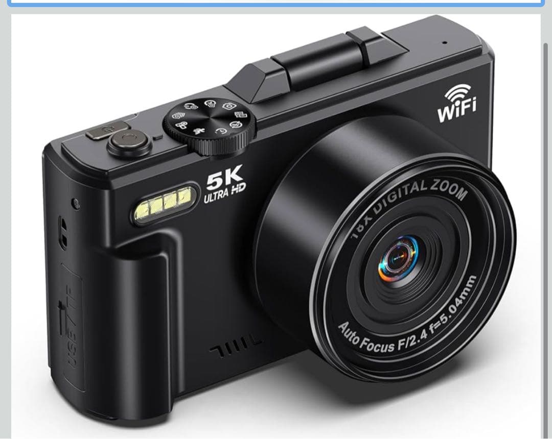 新品未使用 デジカメ デジタルズーム 180度回転画面 AFオートフォーカス