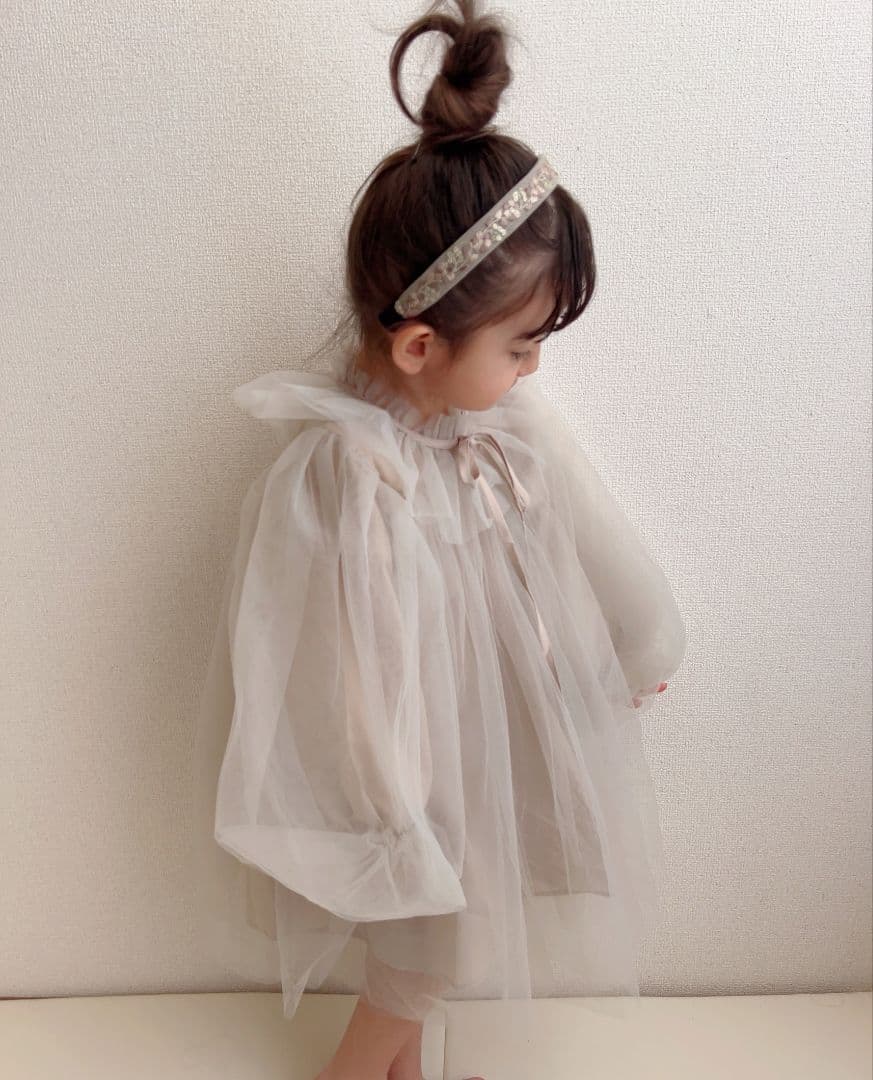 韓国子供服 リボン チュールドレス 誕生日 セレモニー 女の子 ベビー 結婚式