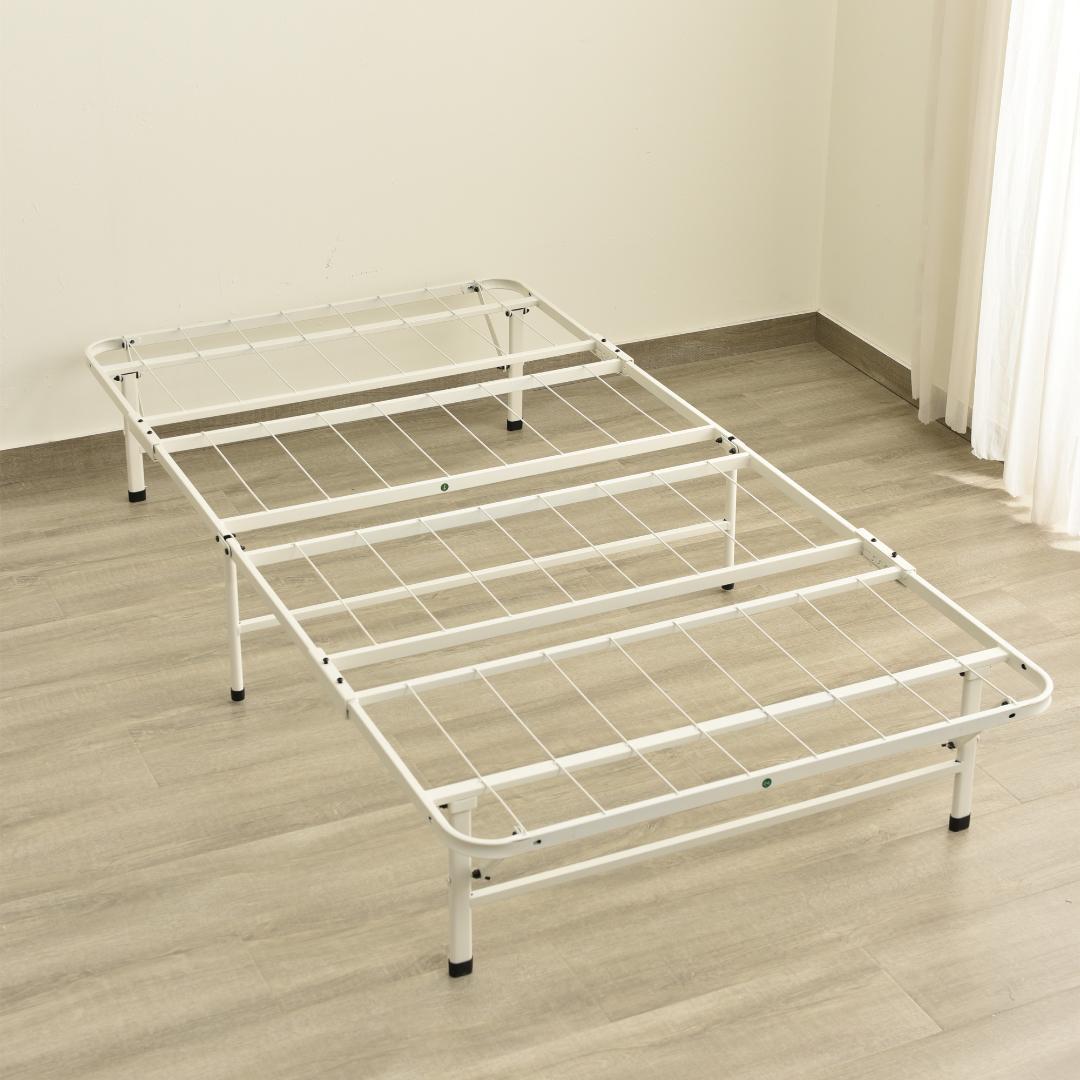 数量限定！パイプベッド 折りたたみベッド シングル 組立簡単 （S）WHITE