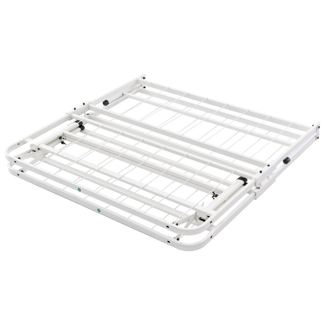 数量限定！パイプベッド 折りたたみベッド シングル 組立簡単 （S）WHITE