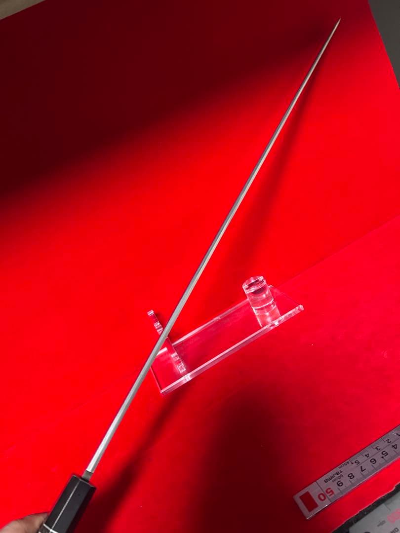 包丁　マグロ包丁　銘有り　玉鋼　甲伏鍛　墨流　地肌綺麗　刃文綺麗　未使用品