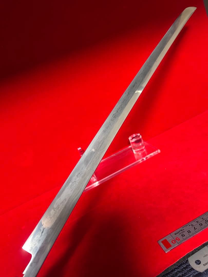 包丁　マグロ包丁　銘有り　玉鋼　甲伏鍛　墨流　地肌綺麗　刃文綺麗　未使用品