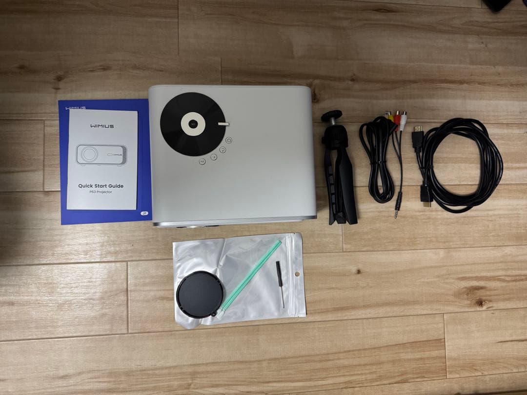 WiMiUS P63　プロジェクター リモコン　電源コード　HDMIコード　箱