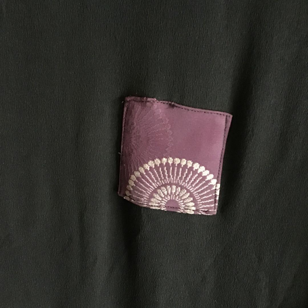 作家物　縮緬で作った暖簾　古布　リメイク　アンティーク