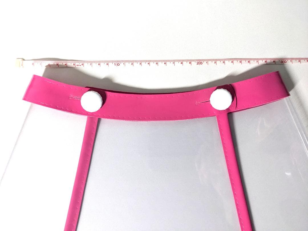 櫻 ビニール巻きスコート 透明×ピンク 丈28.5 2509