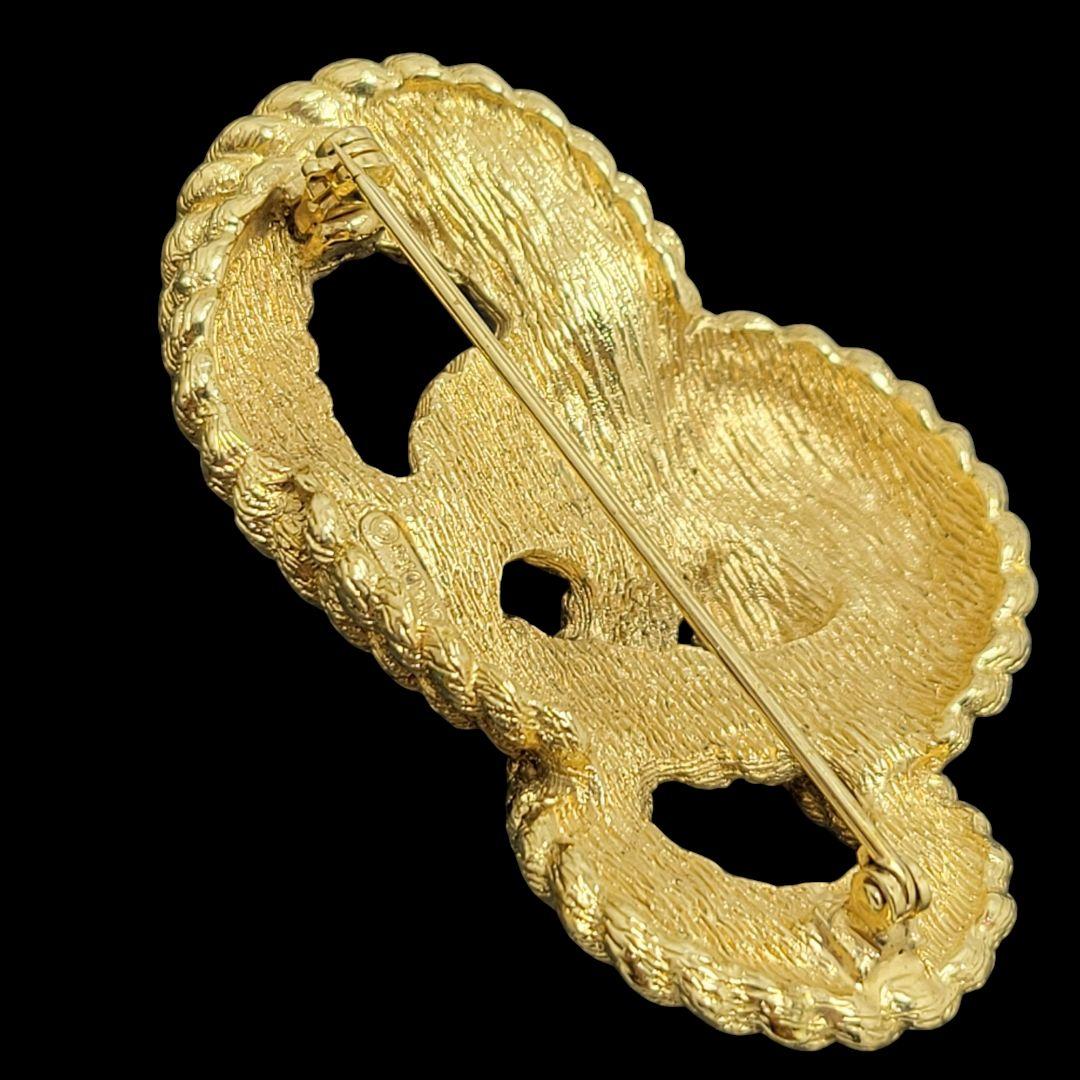 Christian Dior ブローチ ロープ ノット ゴールド