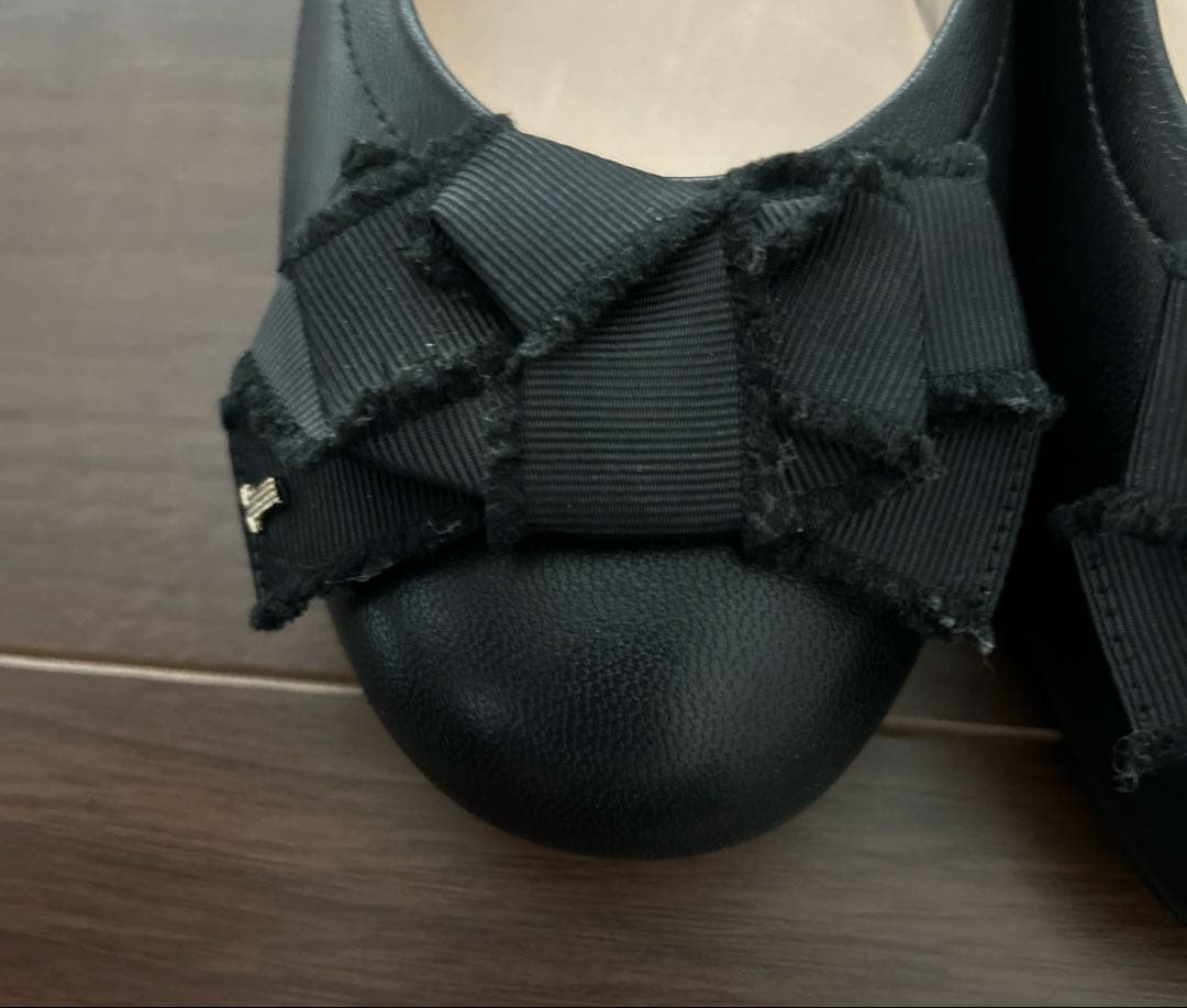 【LANVIN en Bleu】リボンモチーフバレエシューズ