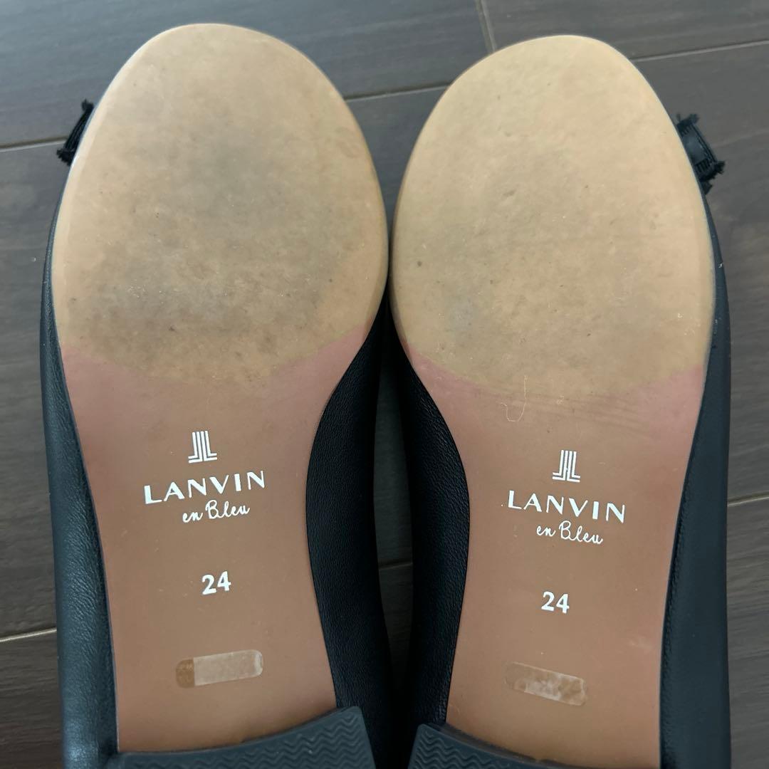 【LANVIN en Bleu】リボンモチーフバレエシューズ