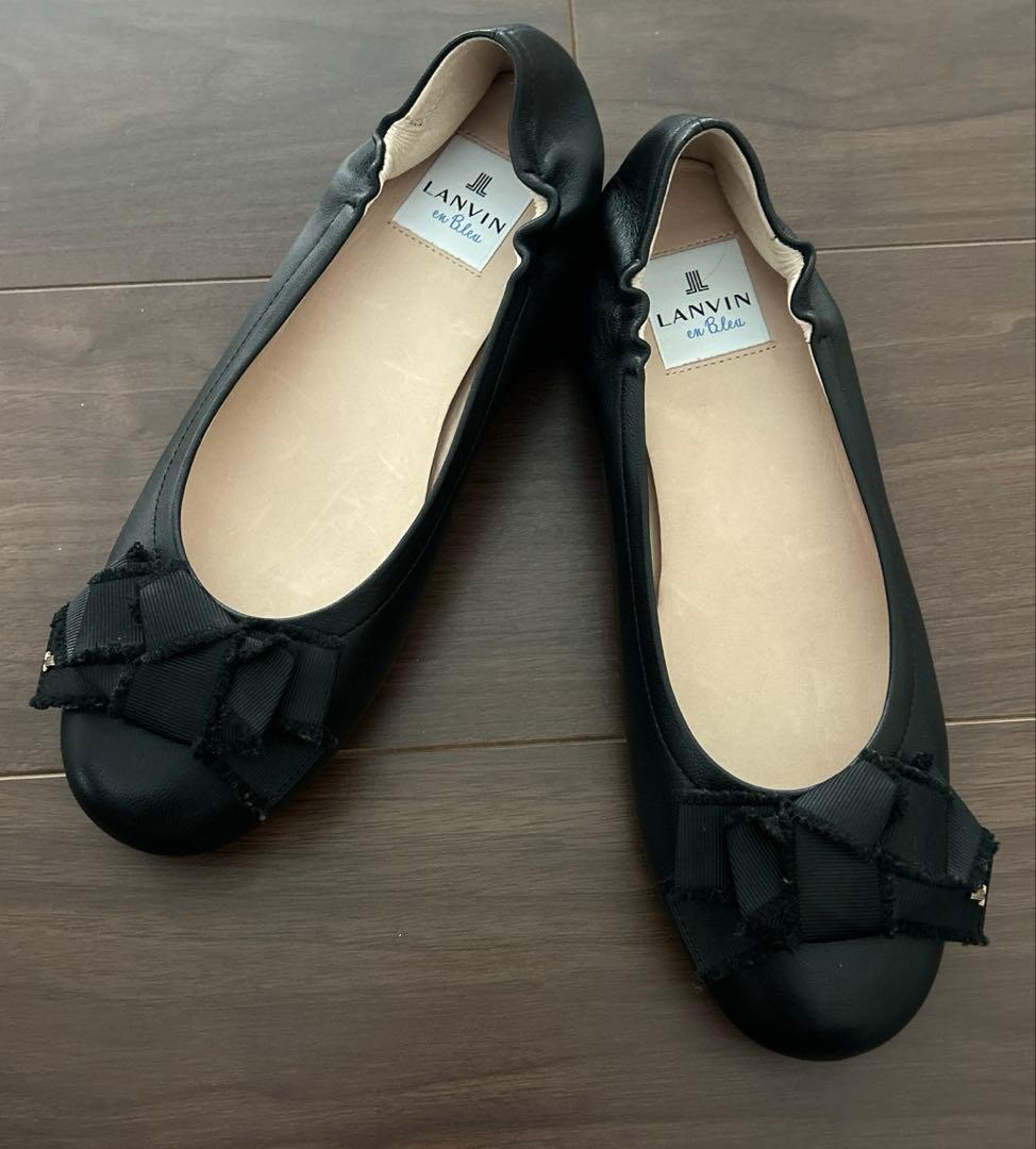 【LANVIN en Bleu】リボンモチーフバレエシューズ