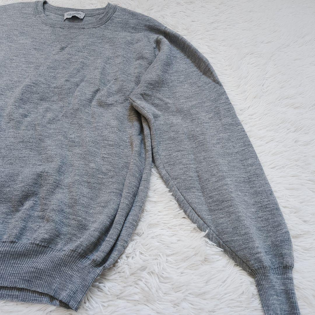 ジョンスメドレー 日本別注 30G Vガゼット クルーネックニット メリノウール