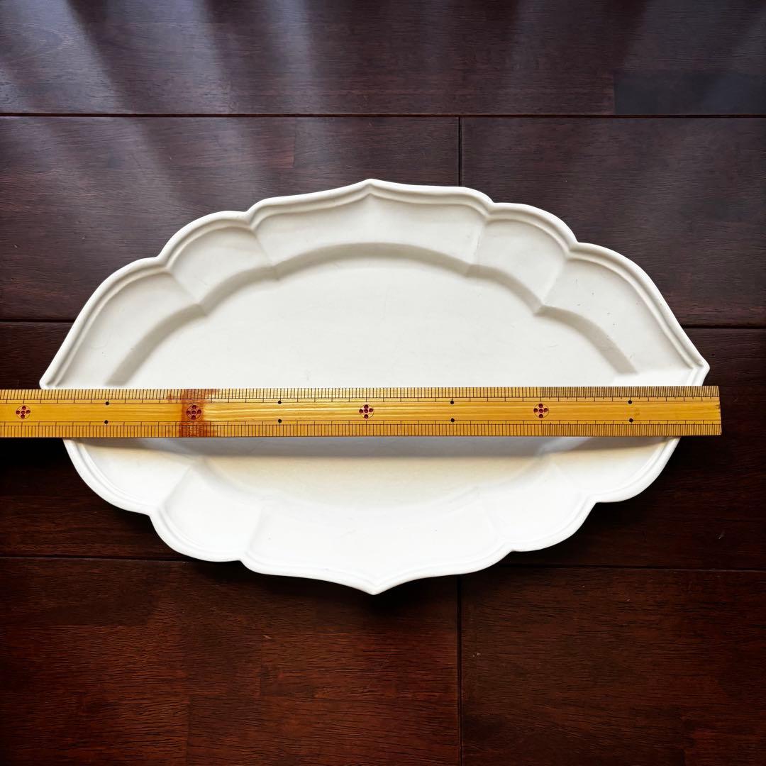 難あり　臼杵焼　オバール皿　L Usukiyaki 臼杵焼き　大皿　金継ぎ用