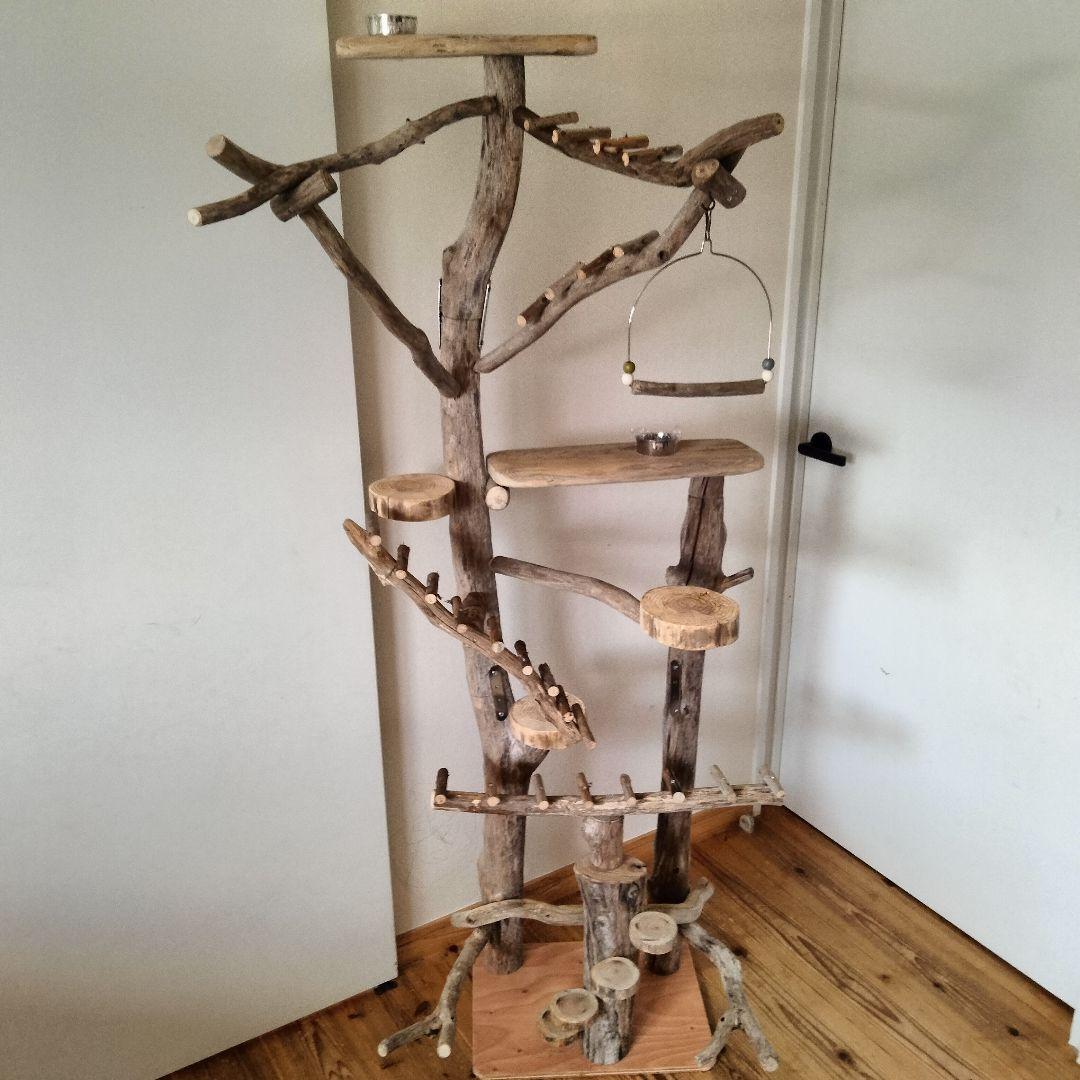 ことり バードアスレチックジム大型 天然木 自然木 流木 止まり木 インコ