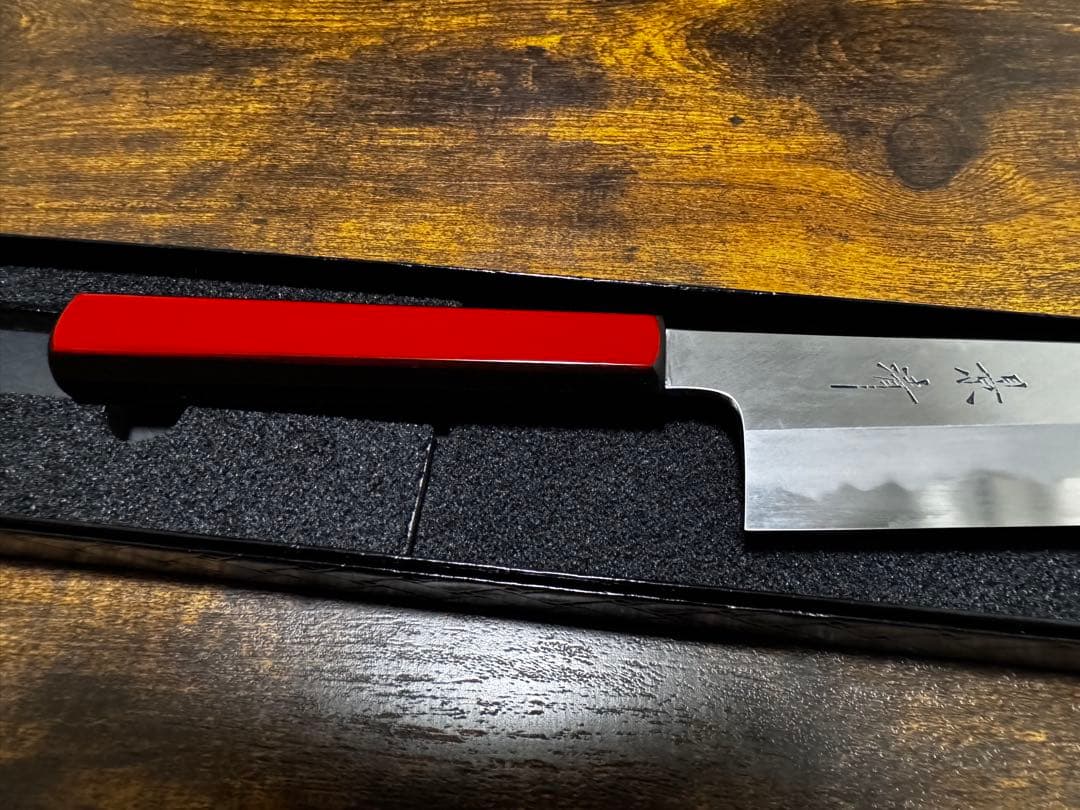 景清 KAGEKIYO 白紙一号 漆赤呂 和牛刀 (240mm)