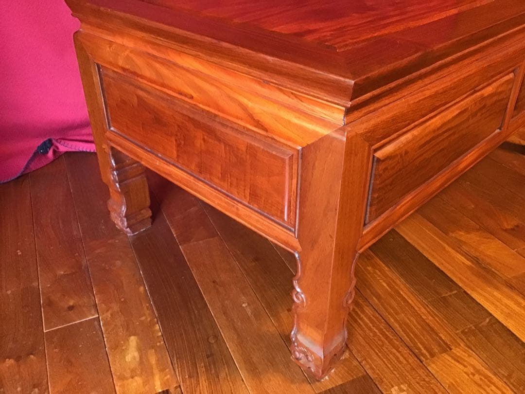 紫檀 ローテーブル 引き出し付 注文品 机 ローズウッド