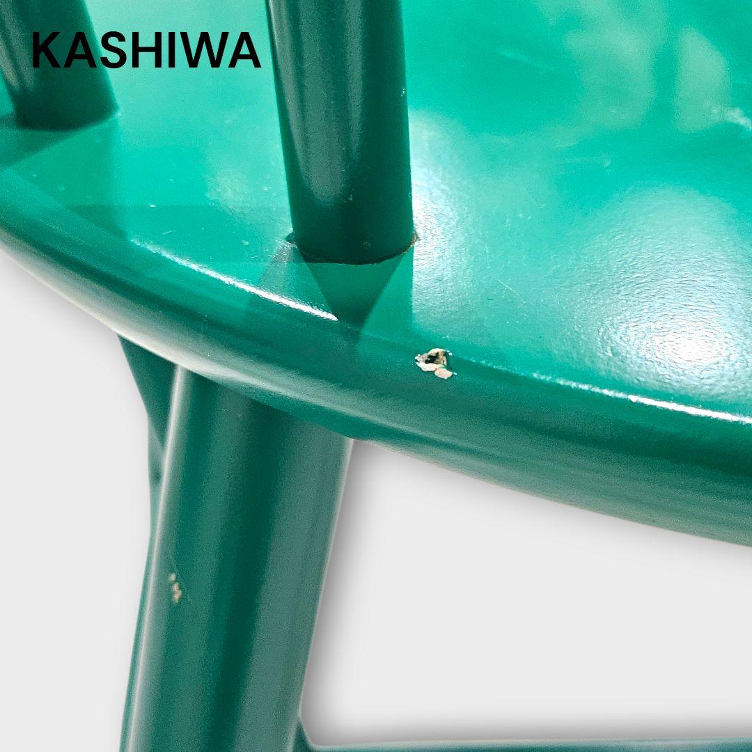 【希少品】柏木工 カシワ ダイニングチェア アームチェア グリーン ②