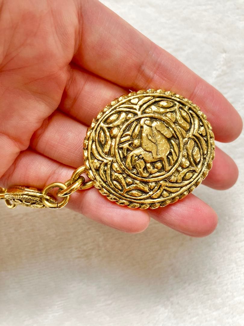 レア CHANELシャネル ビンテージゴールドチェーンベルト 乗馬 アンティーク