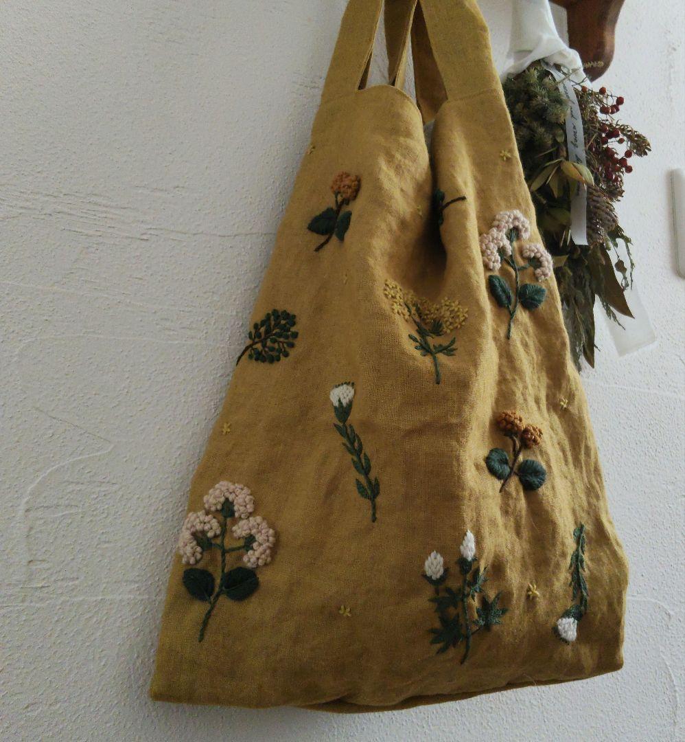 【ちゃちゃ子様オーダー専用ページ】リネン刺繍　クッションカバー　エコバッグ