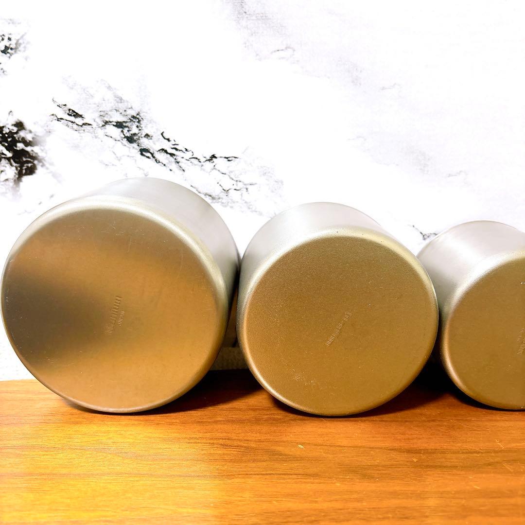 希少 廃盤品  peakスタッキングチタンマグ 雪峰 セット売り