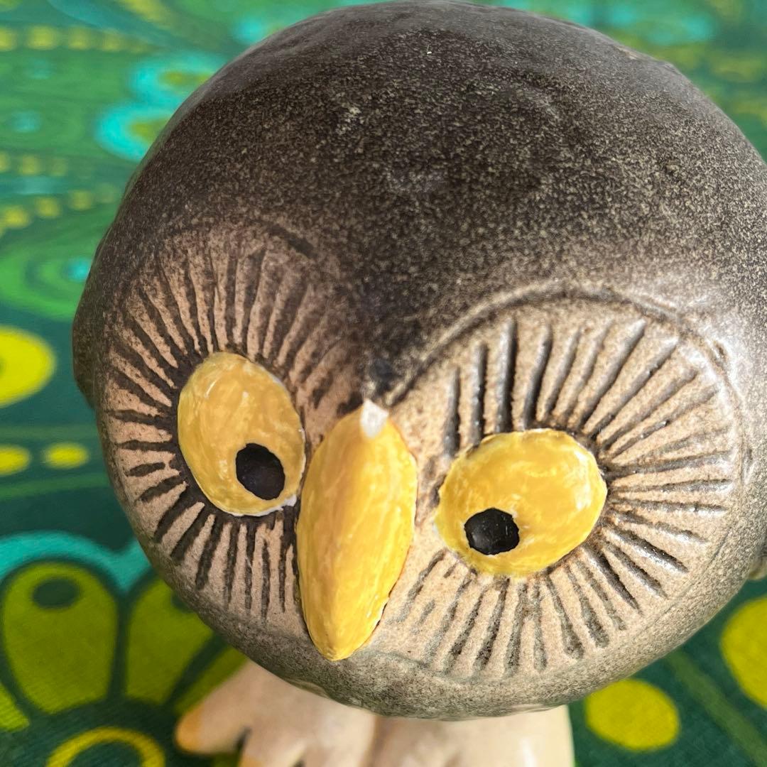 ☆リサ・ラーソン☆スウェーデン☆森のふくろう☆グレー☆陶器☆置物【送料込み】