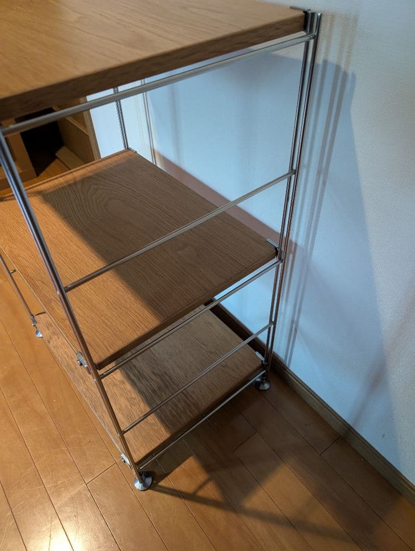 《送料込》無印良品 ステンレスユニットシェルフ オーク材棚 家具 シルバーラック