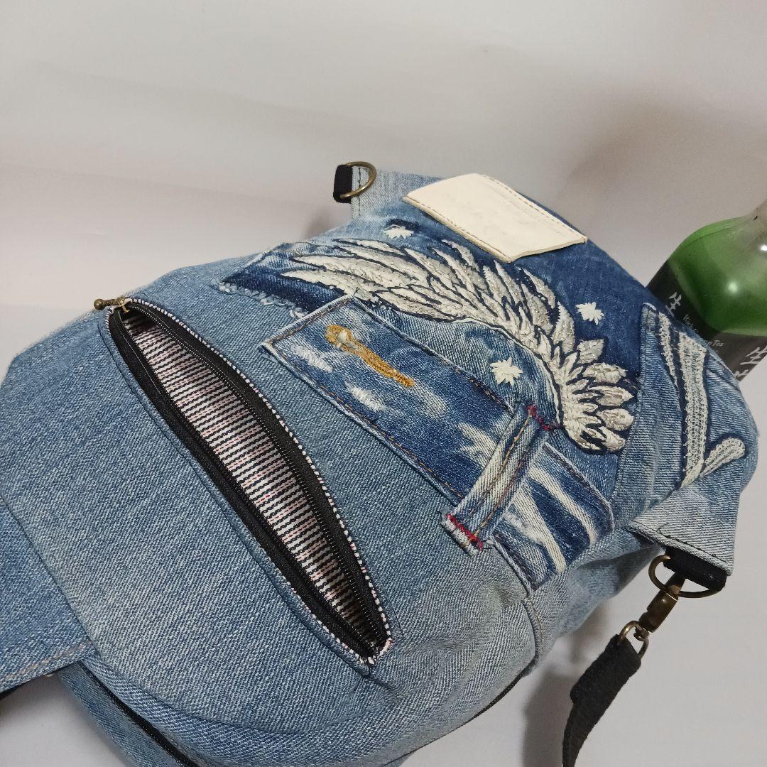 ミント　リメイクデニムバッグ①トートバッグ②ボディバッグ