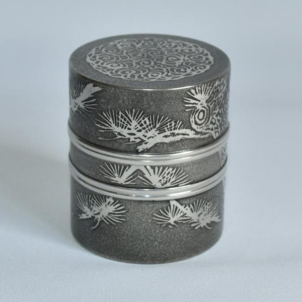 煎茶道 上錫大阪錫半 茶壷茶筒01