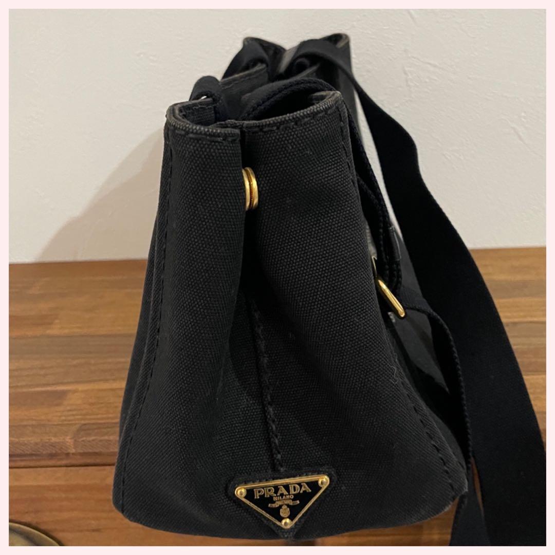 ＊ニコ＊PRADA カナパ 黒 トートバッグ