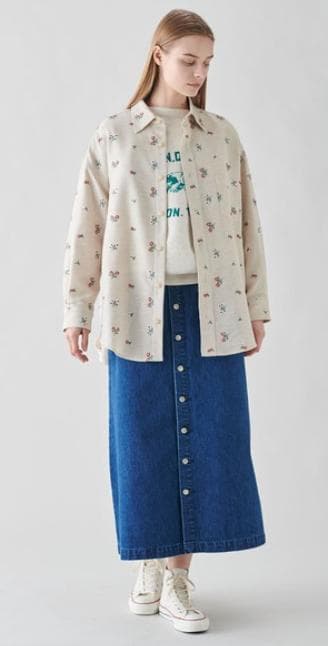 最終値下げ▼ほぼ新品☆TICCA 花 刺繍 シャツブルゾン ベージュ Bshop