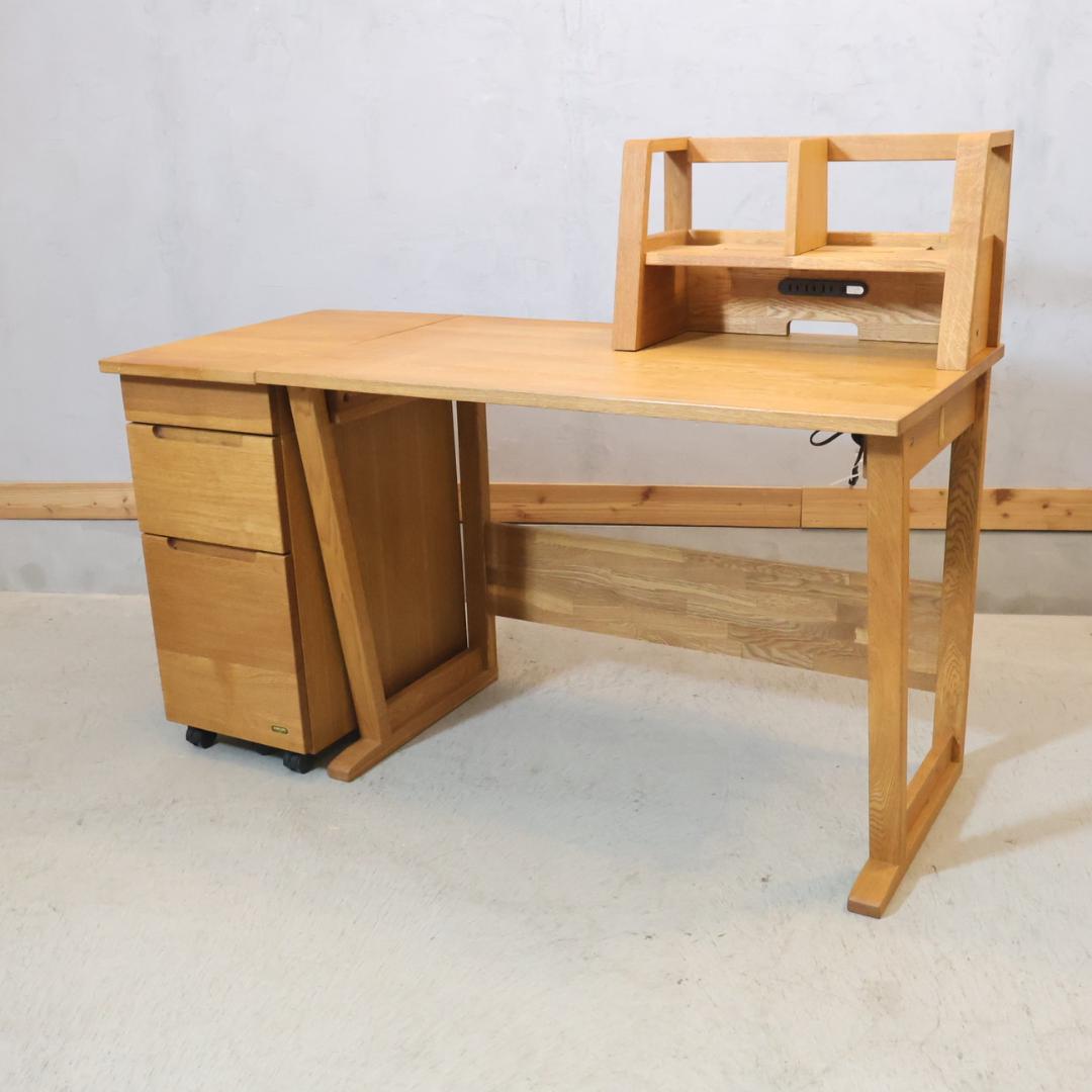 maruni マルニ フレンディ オーク材 学習机 デスク ワゴン付き PC机