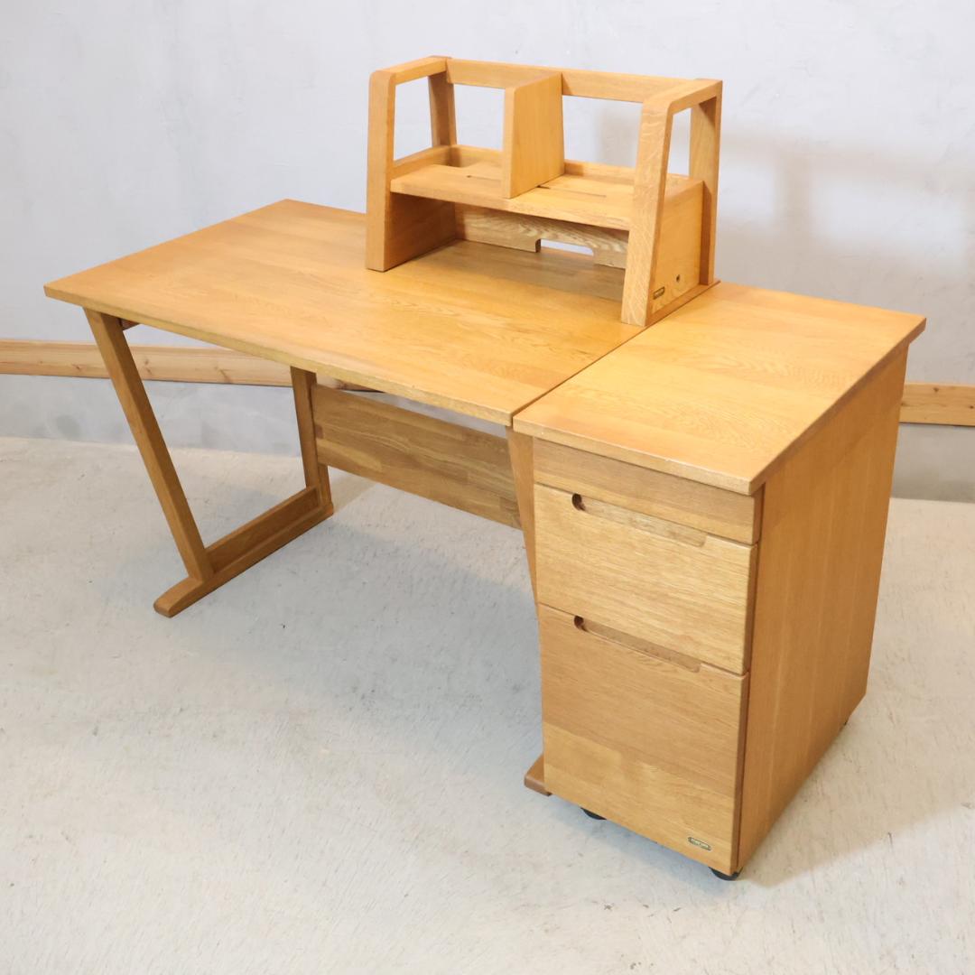 maruni マルニ フレンディ オーク材 学習机 デスク ワゴン付き PC机