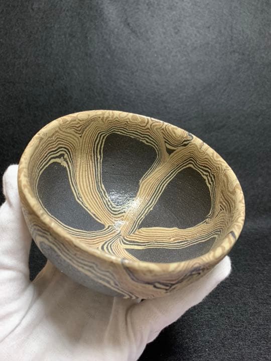 水野双鶴　煉込 茶碗