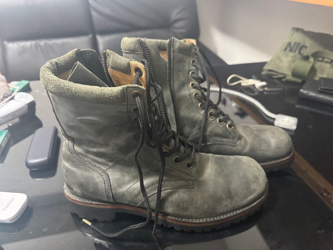 NUMBER(N)INE ナンバーナインサイドジップシースアップブーツ黒