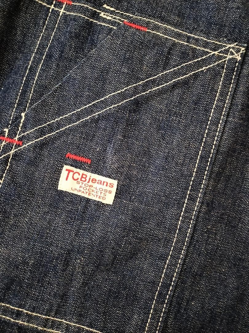 TCBジーンズ/40s復刻/タビーズオーバーオール/ビブ/英字ロゴサスペンダー