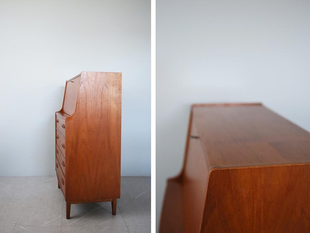 英国アンティークチーク古木ライティングビューロー/木製デスク/勉強机(91-94