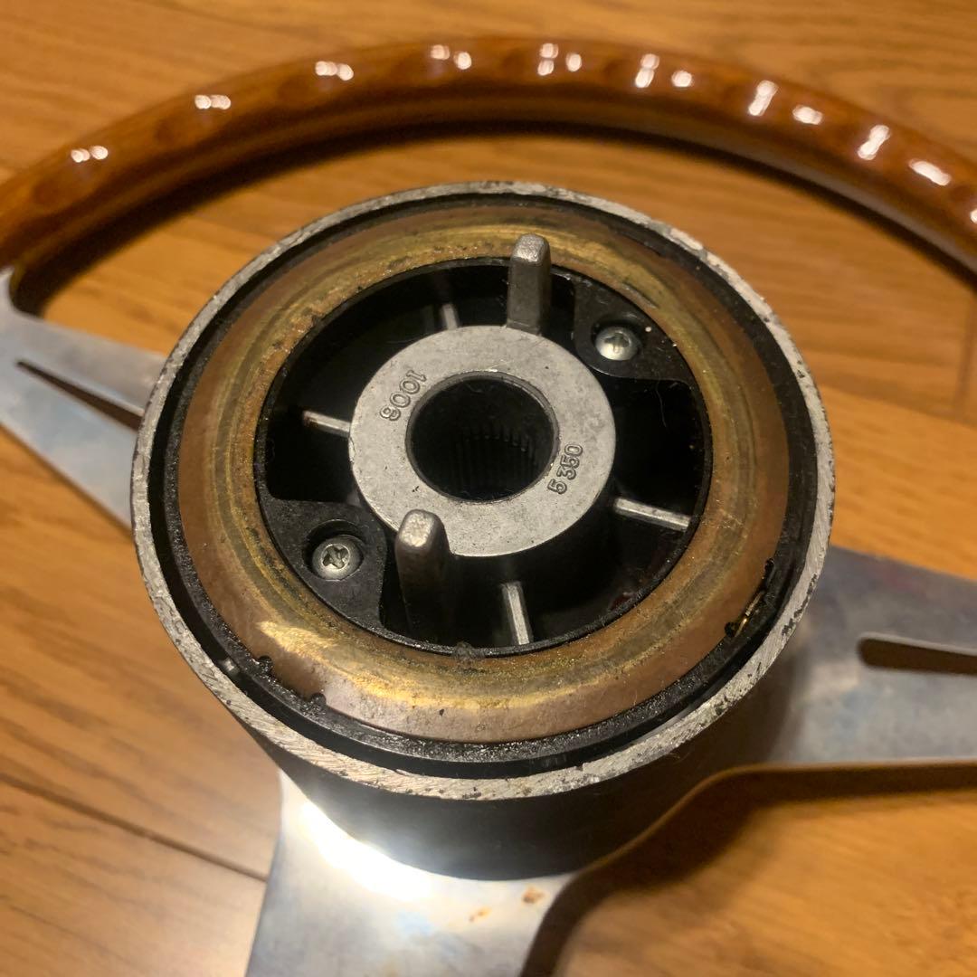 美品ナルディNardi ウッドハンドル34cm ボス付きDATSUN日産サニー