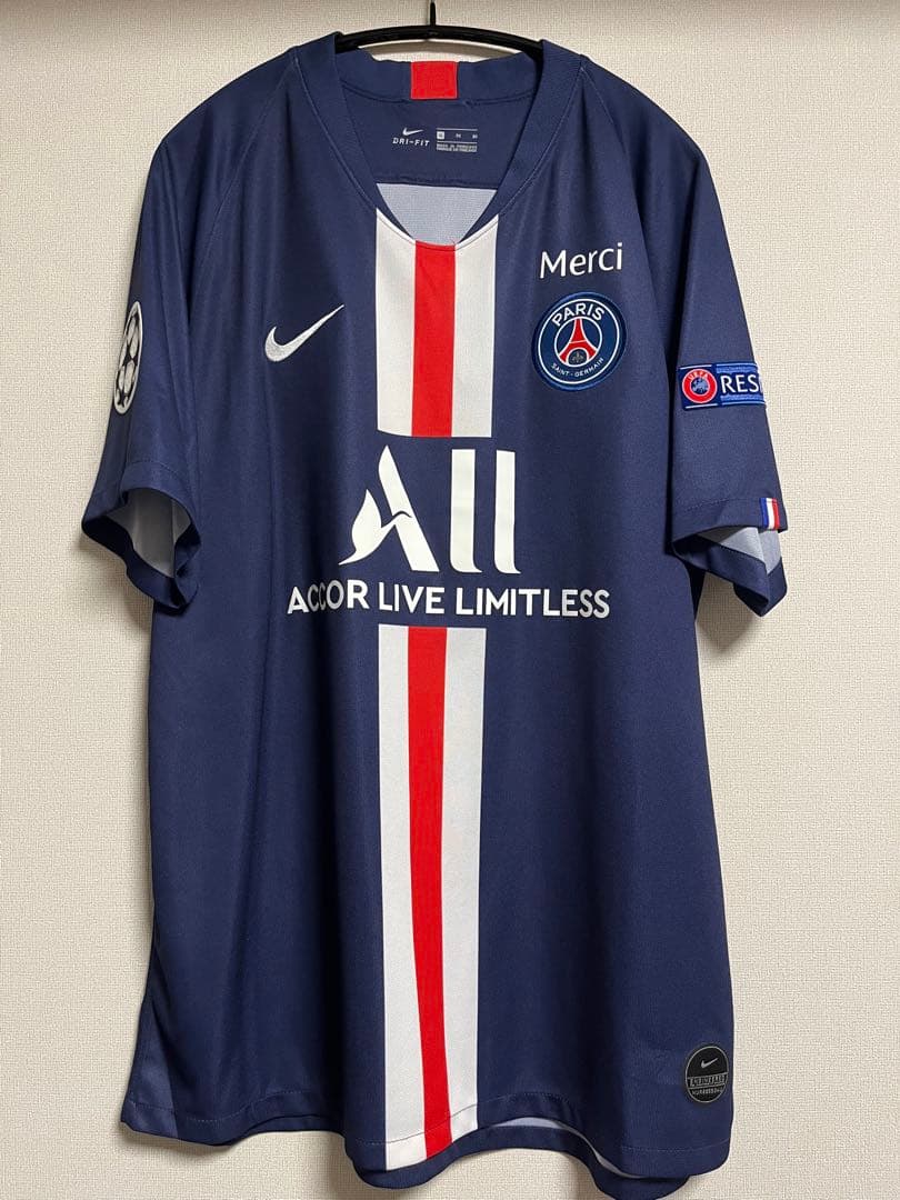 正規品　19-20 PSG エムバペ　ユニフォーム　CL仕様　MERCI付　希少