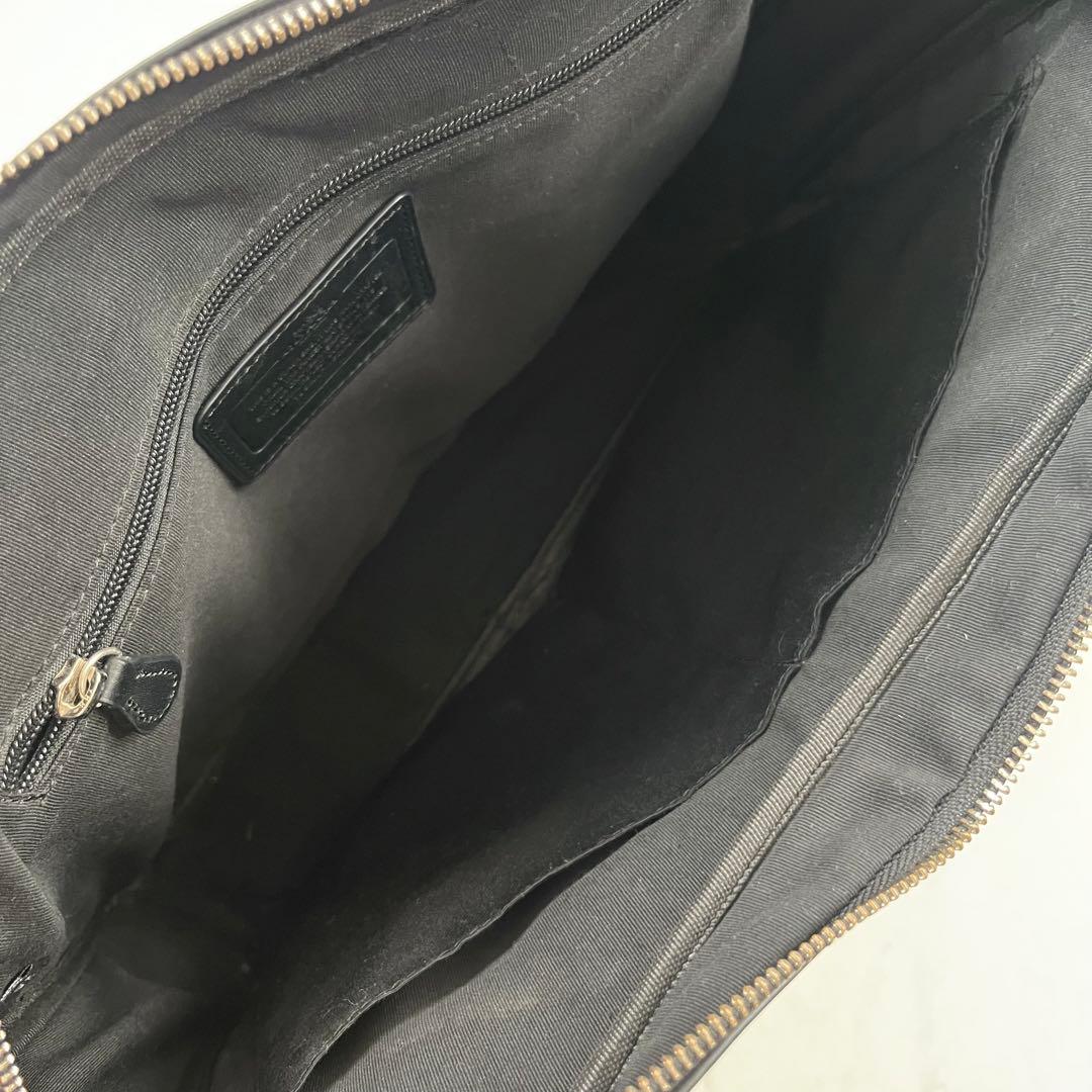coach コーチ ビジネスバッグ PVCレザー　ブラック シグネチャー A4可