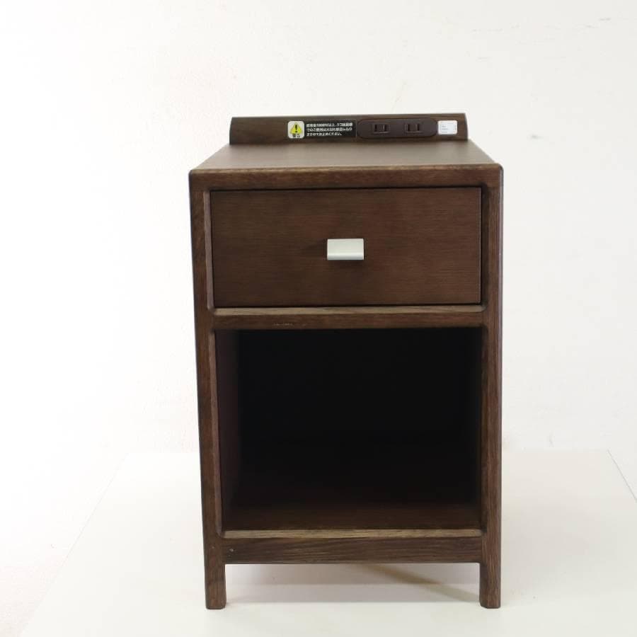 カリモク家具 ナイトテーブル AU8450MK オーク材 コンセント付き 4