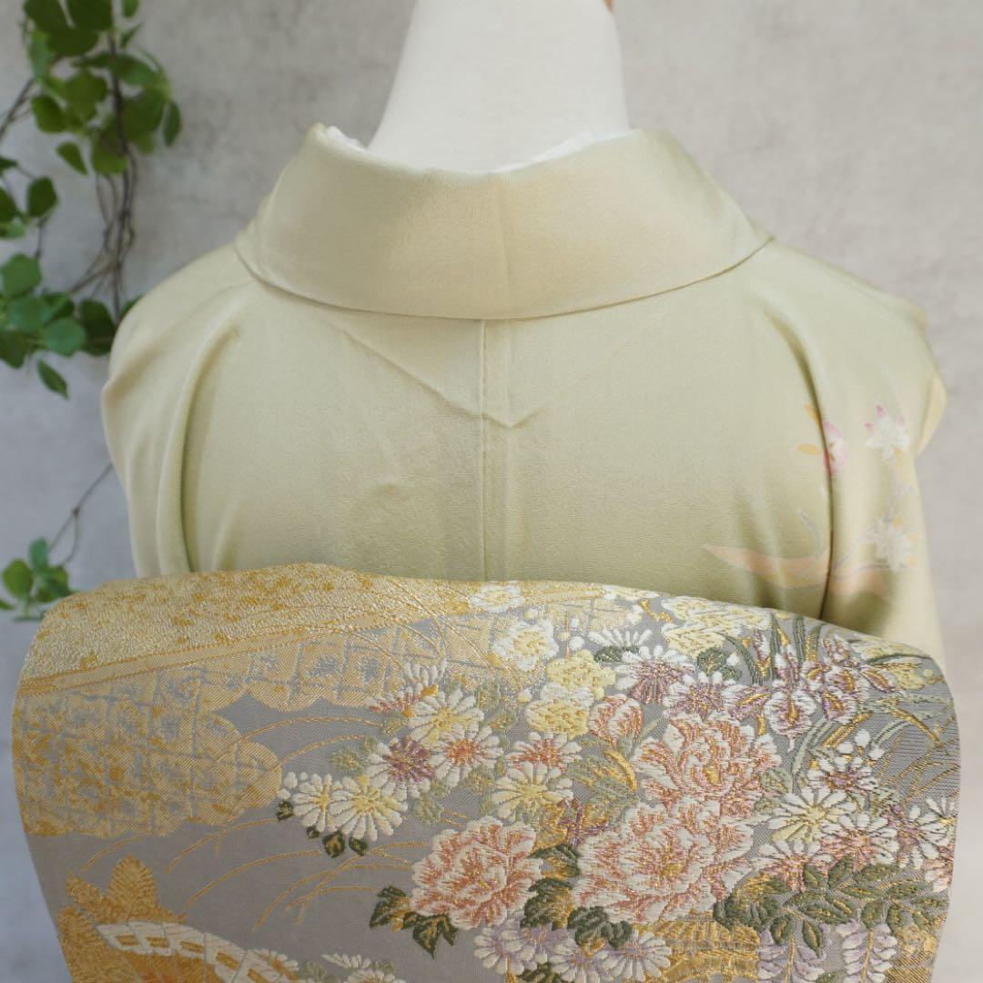 訪問着２点セット正絹　卒業式　入学式　お宮参り【訪問着、袋帯、帯締め、帯揚げ】