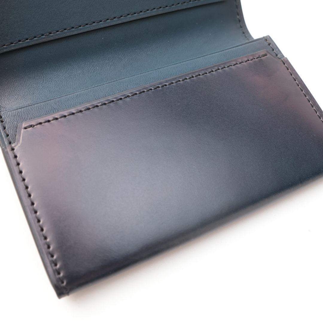 規格外品 ユハク yuhaku ネイビー 名刺入れ カードケース コードバン