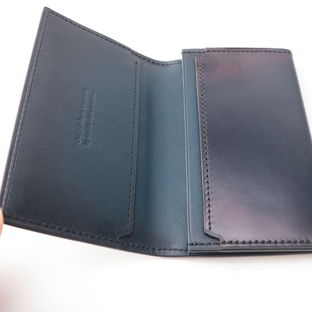 規格外品 ユハク yuhaku ネイビー 名刺入れ カードケース コードバン