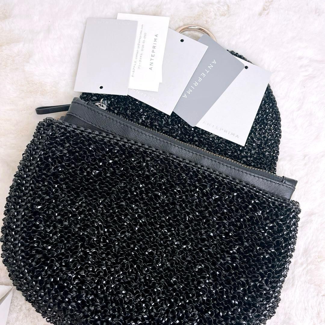 極美品☆アンテプリマ チェーンショルダーバッグ ポーチ 保証書付き ブラック