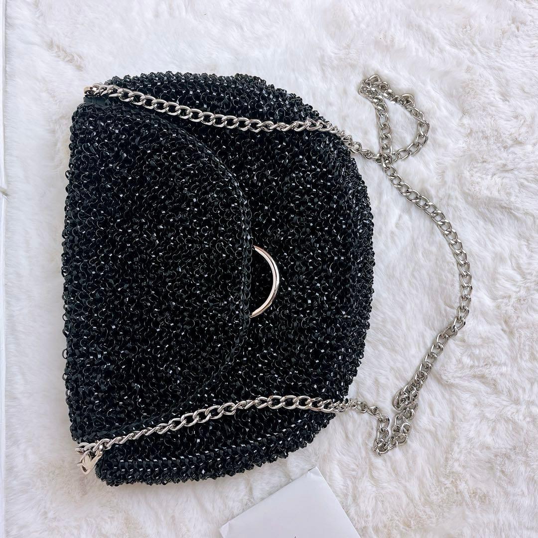 極美品☆アンテプリマ チェーンショルダーバッグ ポーチ 保証書付き ブラック